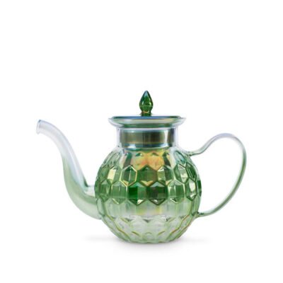Dazzling Diamonds Glass Teapot Green
