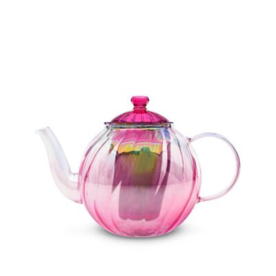 Twist N Sip Glass Teapot Pink