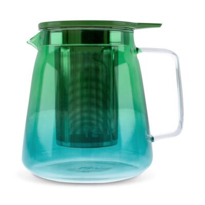 Colour Splice Glass Teapot Tall - Green/Blue