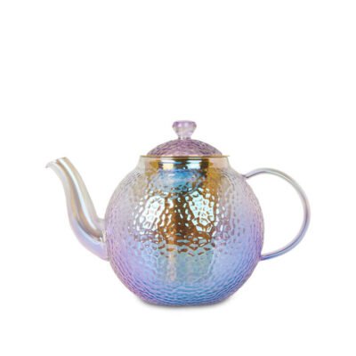 Lilac Hammered Glass Teapot CG Tea Lilac Hammered Glass Teapot