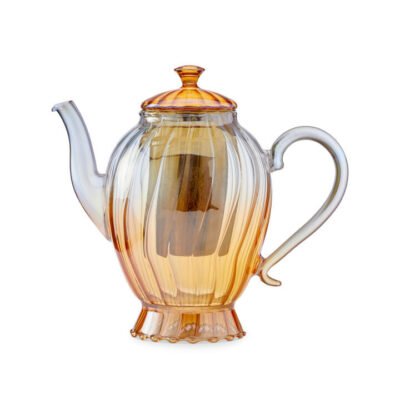 Valentina Glass Teapot Peach