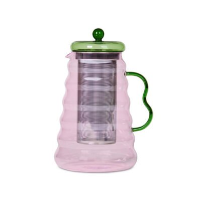 Bubble Glass Jug Pink