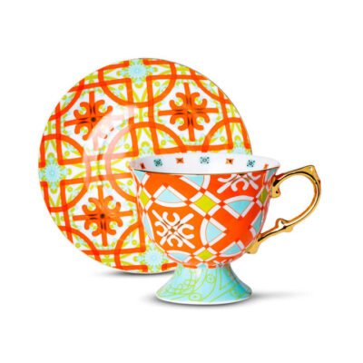 Blushing Blends Tall Cup And Saucer Coral