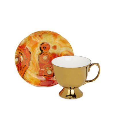 Onyx Cup & Saucer Orange