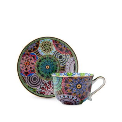 Yes Way Crochet Generous Cup & Saucer Black