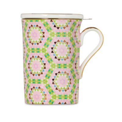 Magic Carpet Remix Mug w Infuser Pink/Teal CG Tea Magic Carpet Remix Mug w Infuser Pink/Teal