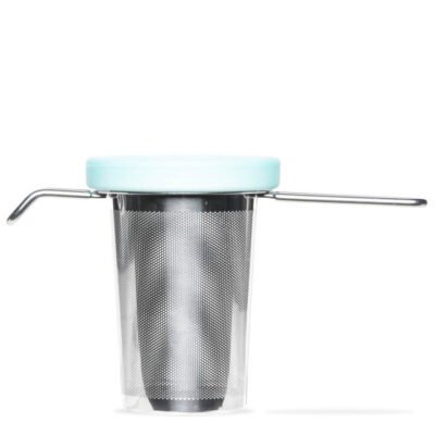 Basket Infuser With Silicone Lid Aqua CG Tea Basket Infuser With Silicone Lid Aqua