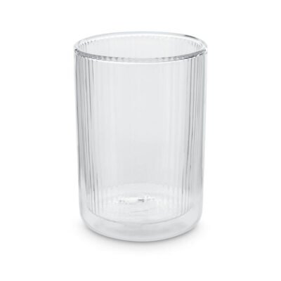 Ribbed Double Walled Glass Tumbler Clear 300ml CG Tea Ribbed Double Walled Glass Tumbler Clear 300ml