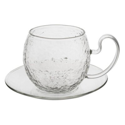 Hammered Glass Cup And Saucer