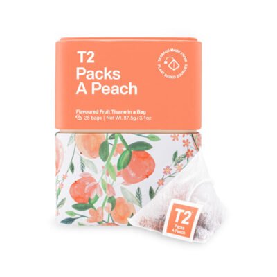 Packs a Peach Tea Bag Icon Tin 25 pack CG Tea Packs a Peach Tea Bag Icon Tin 25 pack