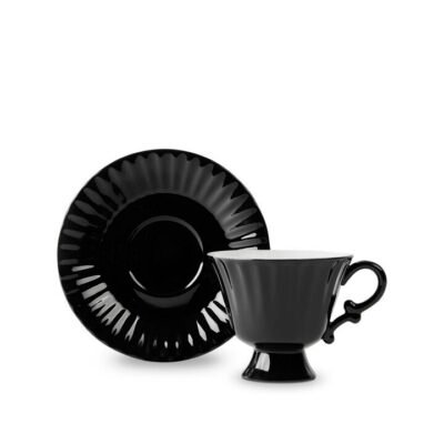 Ancora Cup & Saucer Black CG Tea Ancora Cup & Saucer Black