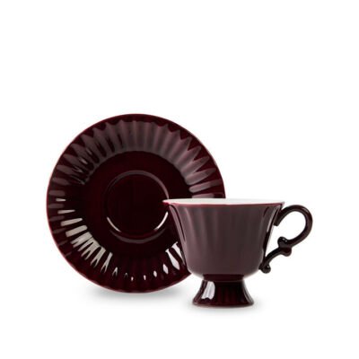 Ancora Cup & Saucer Burgundy CG Tea Ancora Cup & Saucer Burgundy